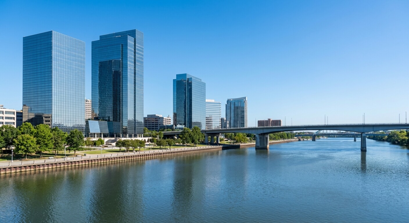 jacksonville airport to downtown skyline view