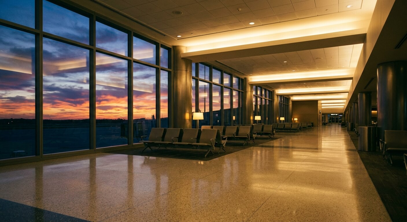 airport shuttle that tracks your flight terminal window
