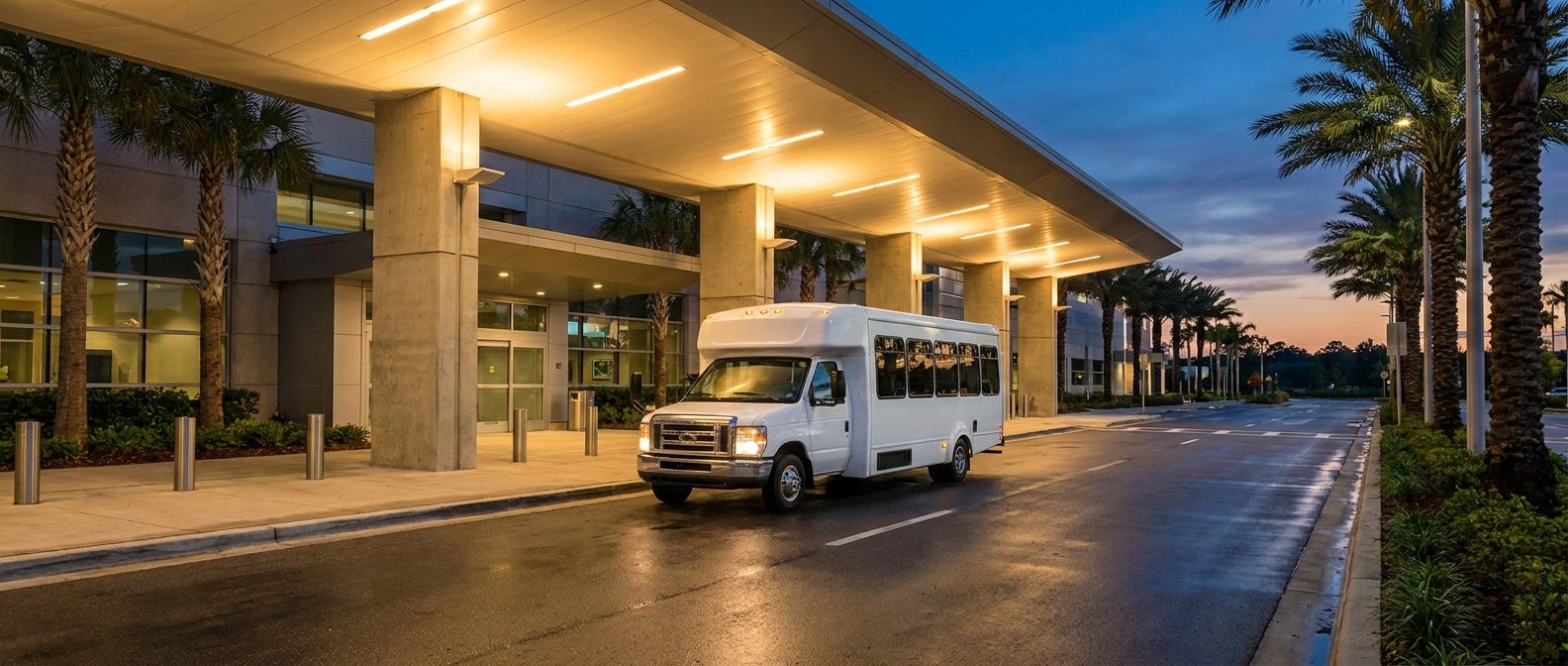 jacksonville-airport-shuttle-curb-dusk