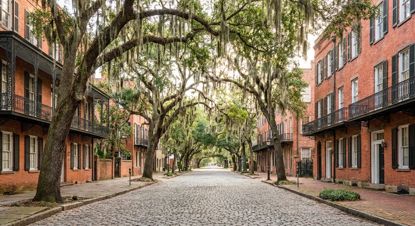 savannah airport pickup location downtown historic street