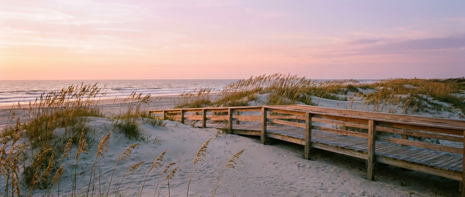 savannah-airport-to-tybee-island-beach-boardwalk-sunset