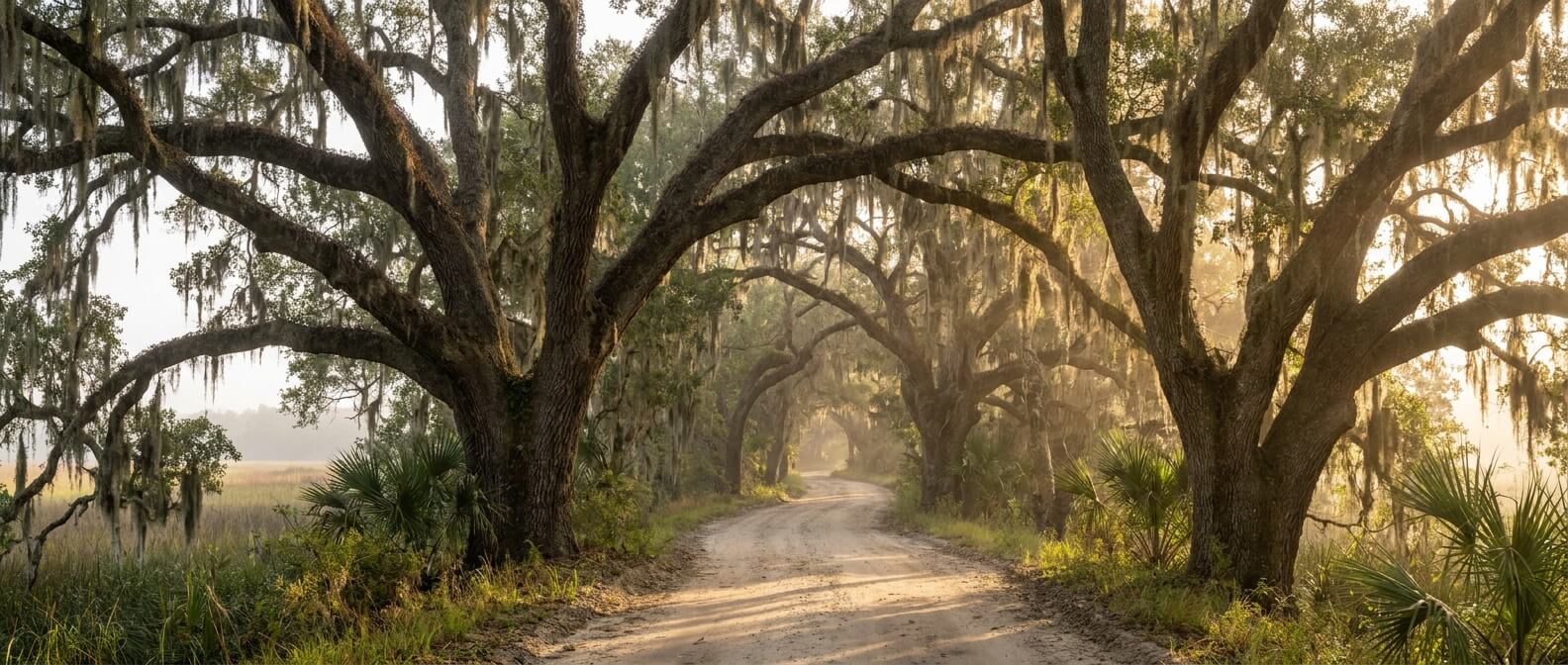 bluffton-to-savannah-airport-lowcountry-oak-road