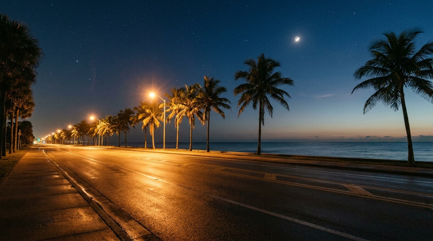 late-night-flight-pickup-jacksonville-airport-coastal-road