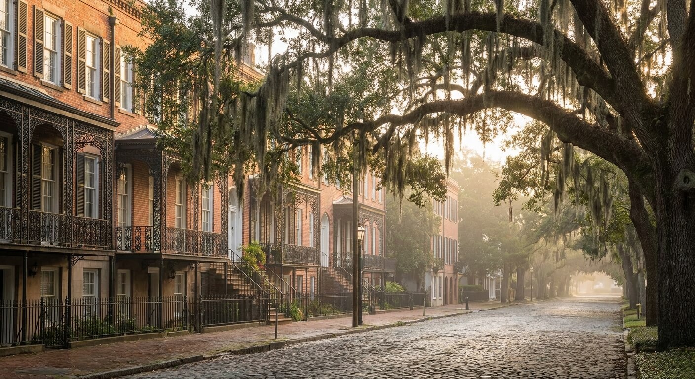 savannah-to-charleston-bus-savannah-historic-street